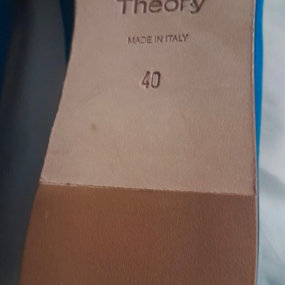 Theory Platform Satin Silk Blue Aqua Slight Wedge Made in Italy Shoes - Picture 2 of 6